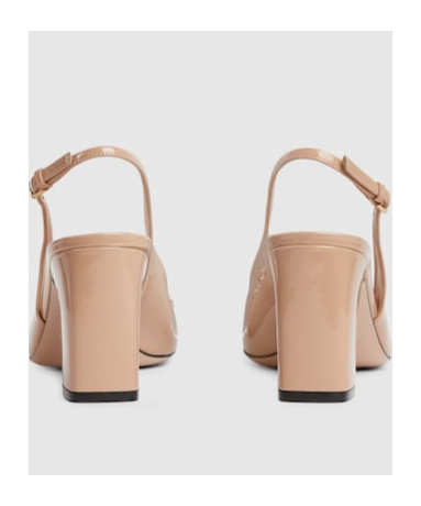 Gucci 75mm Horsebit Slingback Pumps In Nude