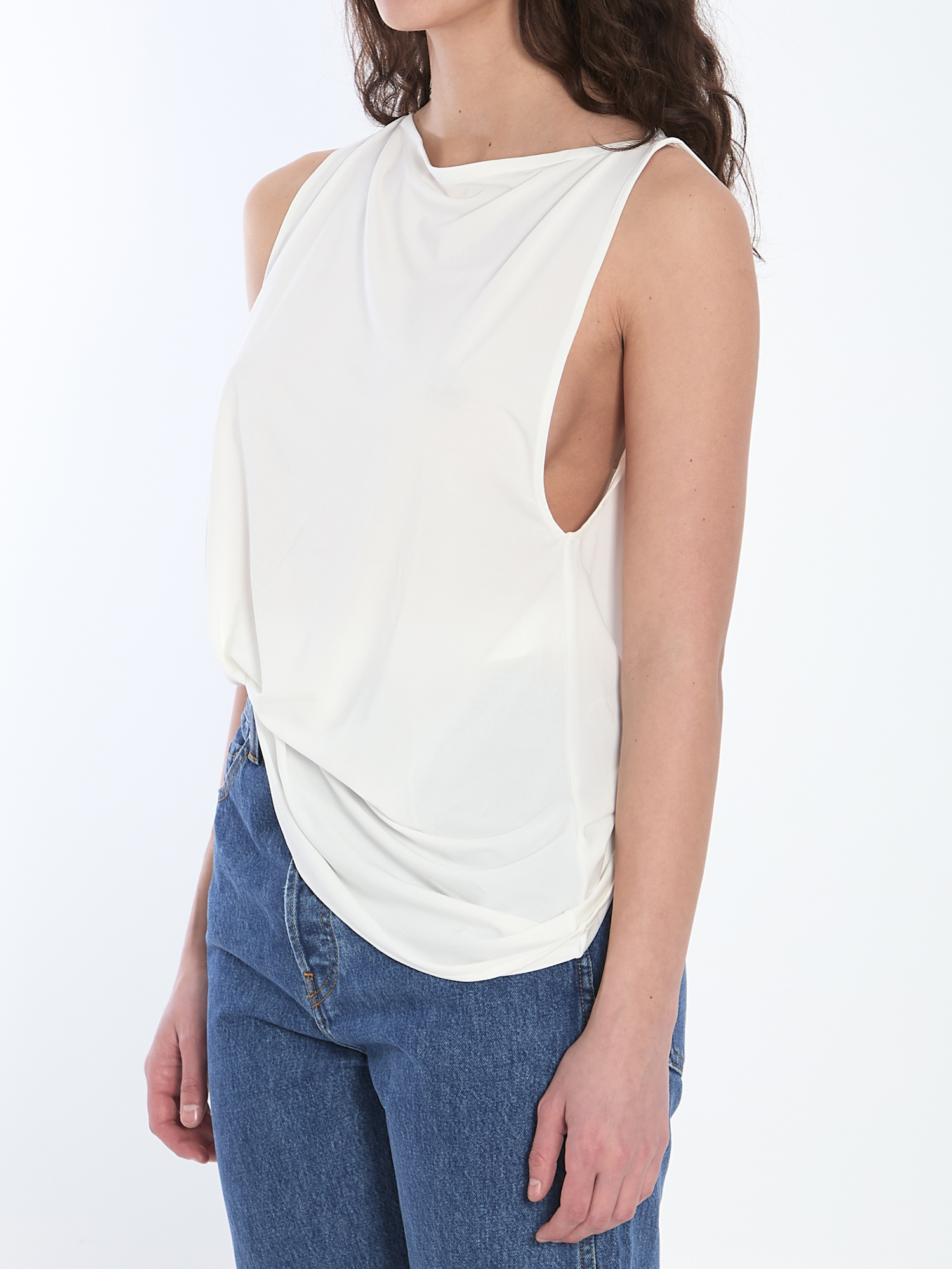 Jacquemus Sleeveless Shirt In White