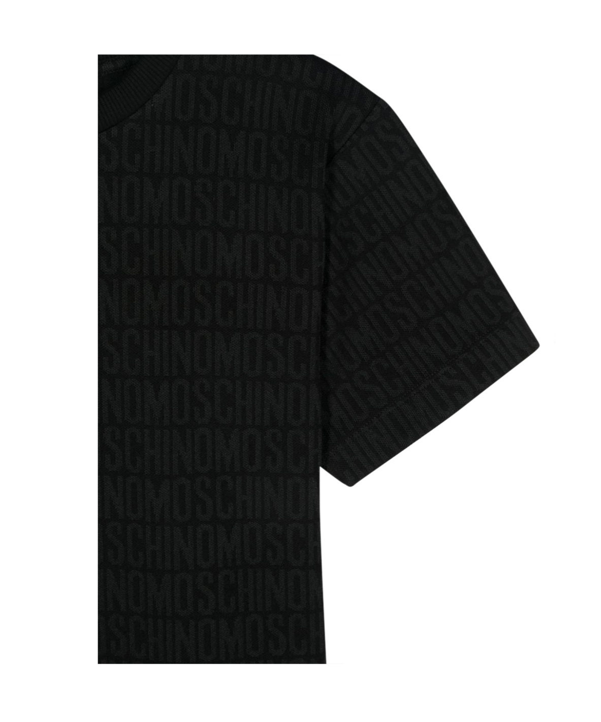 Moschino Open-necked Black Shirt In Black