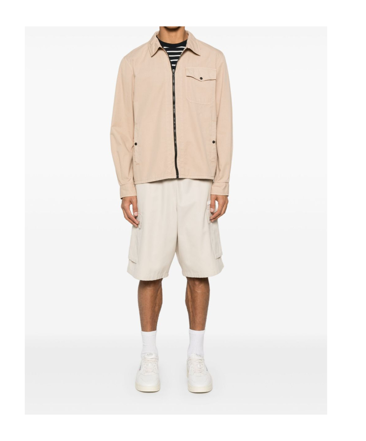 Woolrich Beige Jacket With Pockets And Zip Closure
