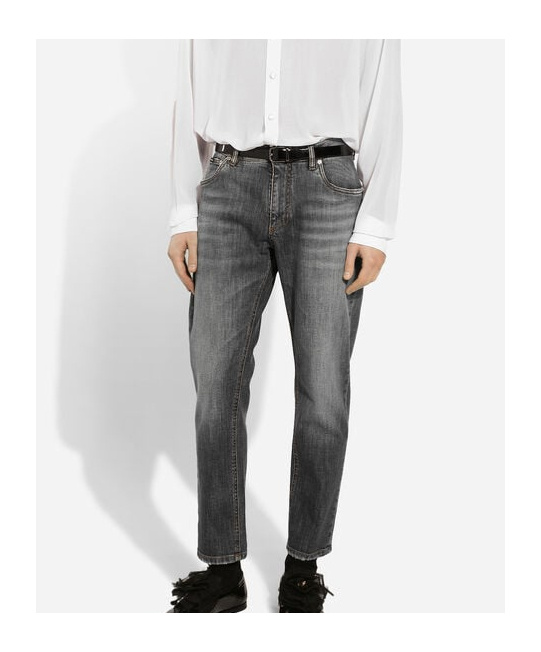 Dolce & Gabbana Ausgeblichene Tapered-jeans In Black