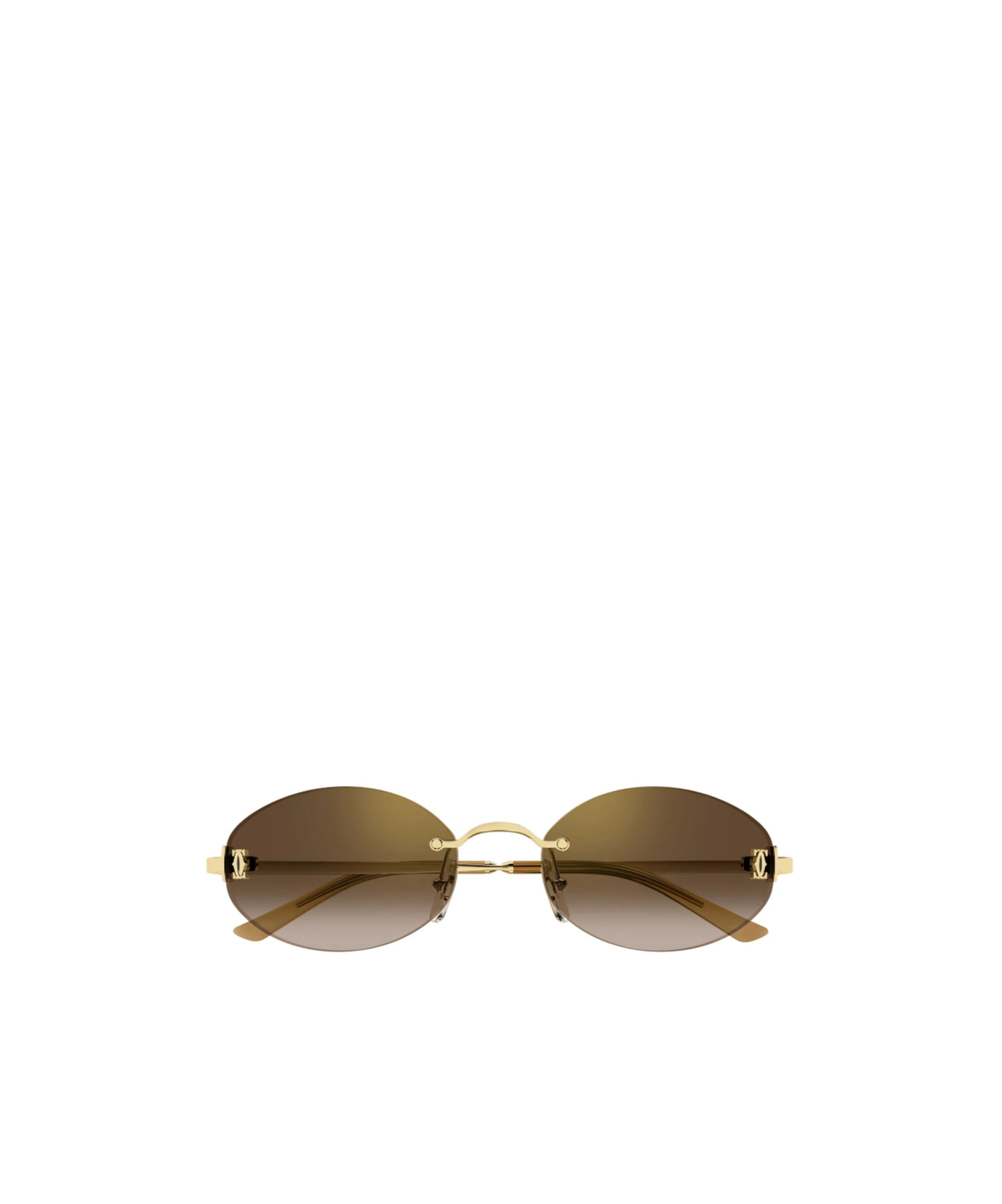 Cartier Oval Sunglasses In Brown