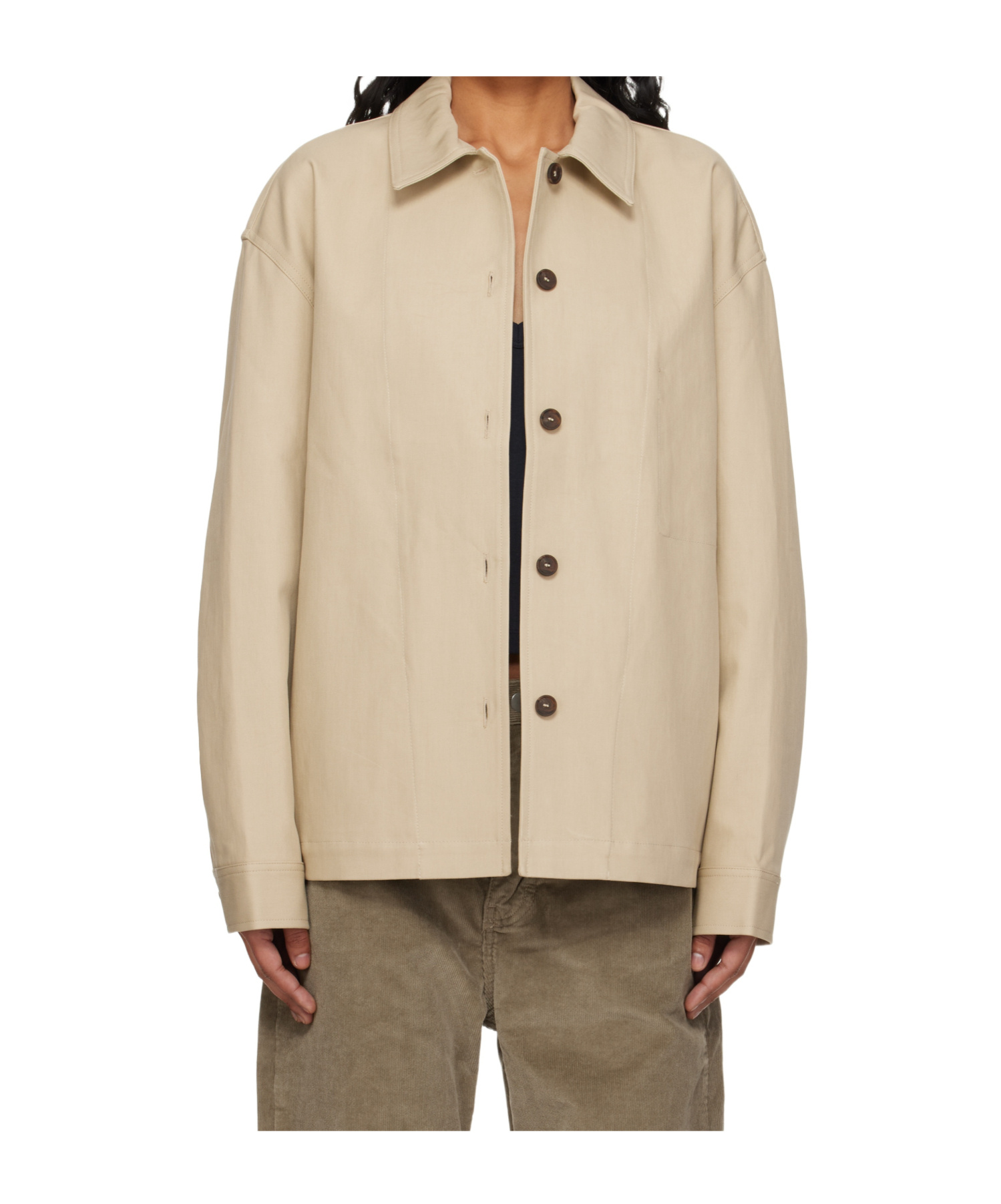 Studio Nicholson Long Sleeve Casual Jacket In Neutral