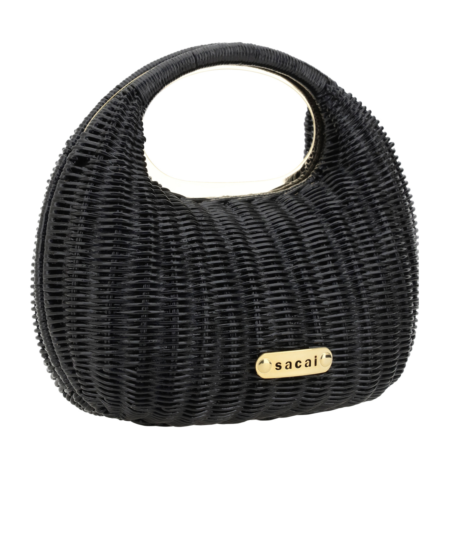 Shop Sacai Round Tote Bag In Black