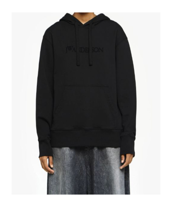 Jw Anderson J. W.anderson Logo Embroidery Hoodie In Black