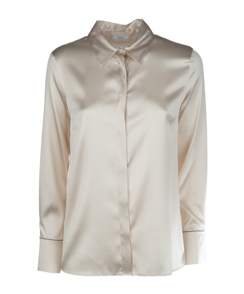 Peserico Long-sleeved Blouse In Neutral