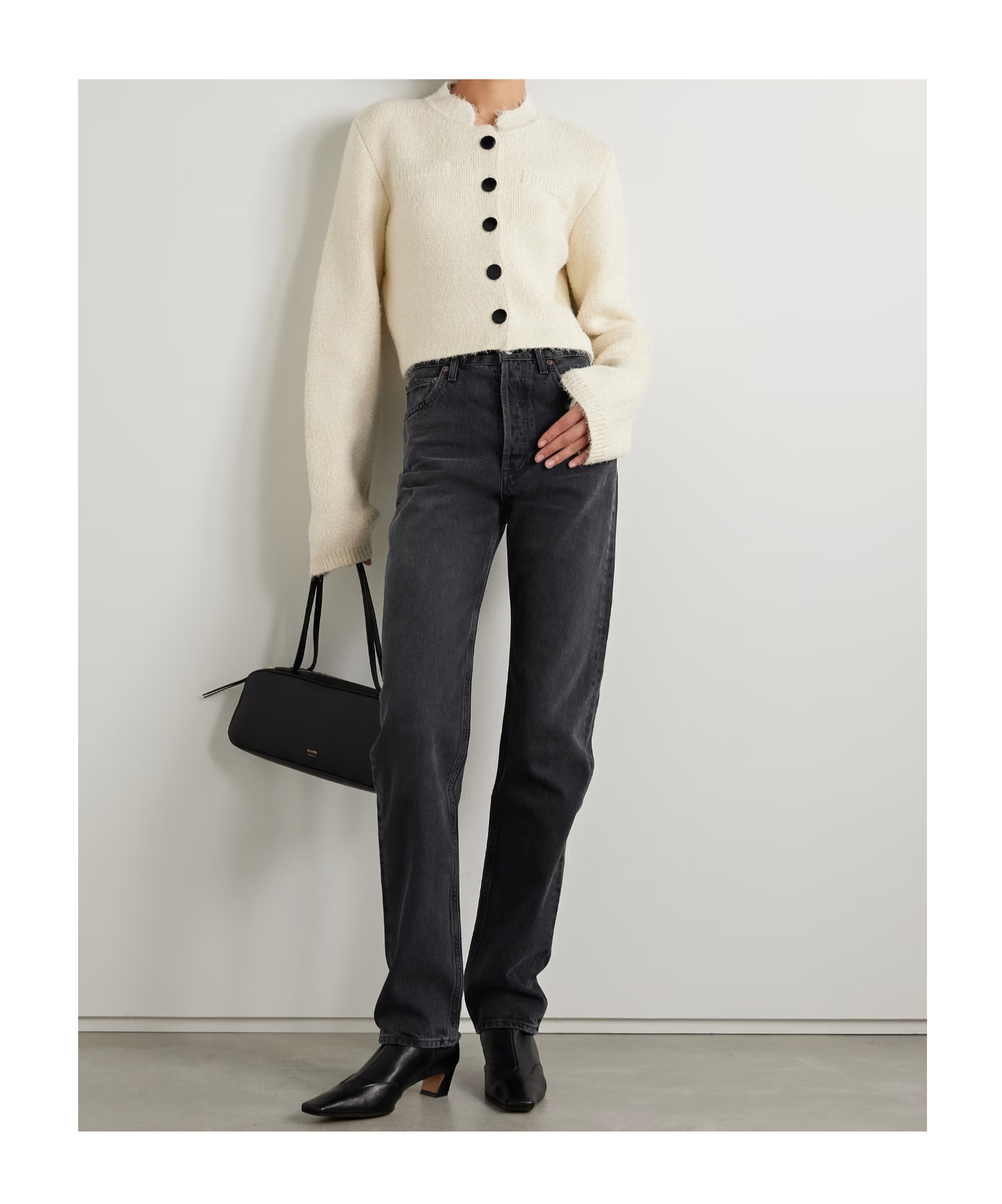 Agolde High Waist Straight Jeans In Black