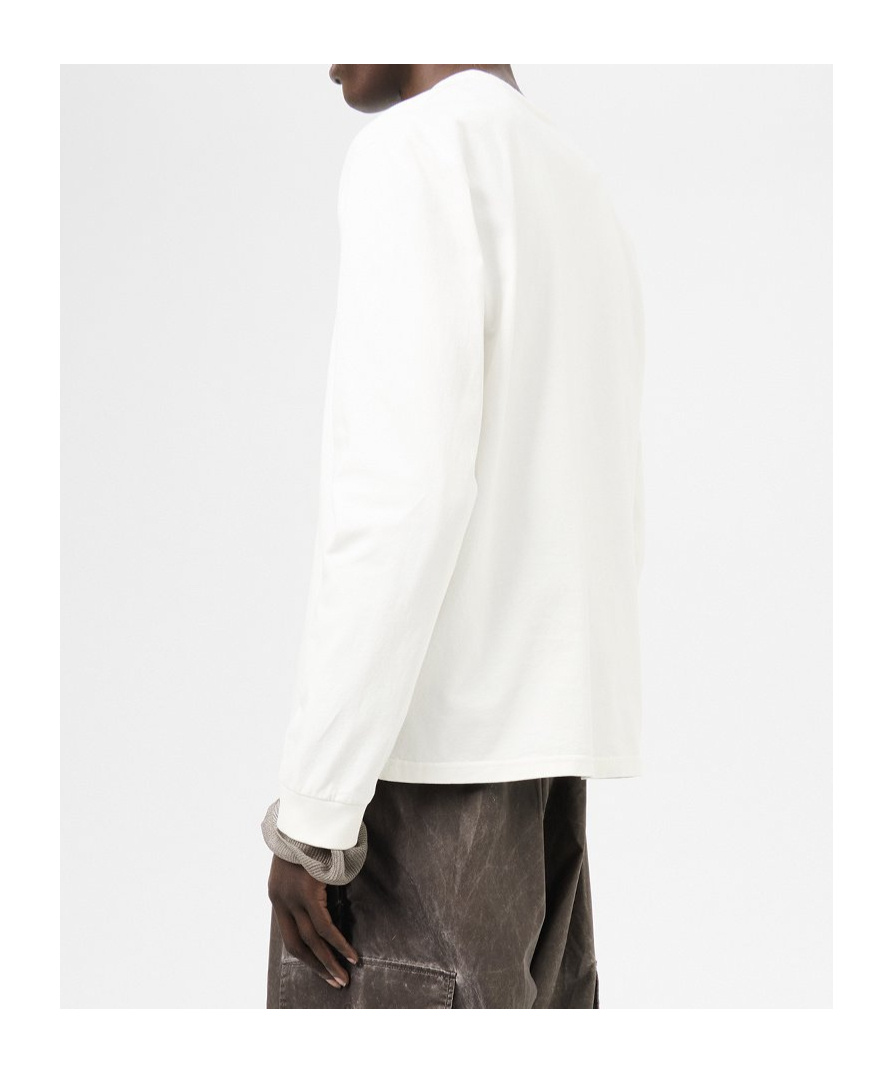 Our Legacy Boxy-fit Long Sleeve T-shirt With Ribbed Neckline In White