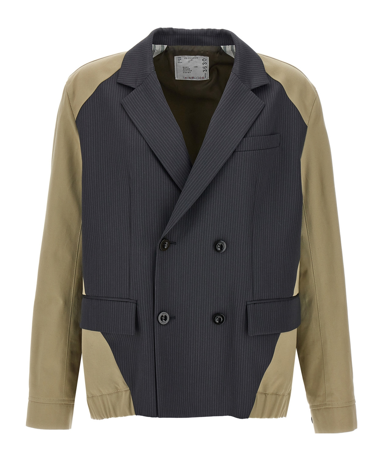 Sacai Doeskin Mix Jacket In Black
