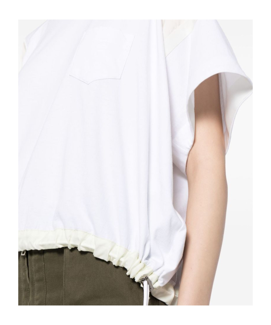 Shop Sacai Panelled T-shirt In White