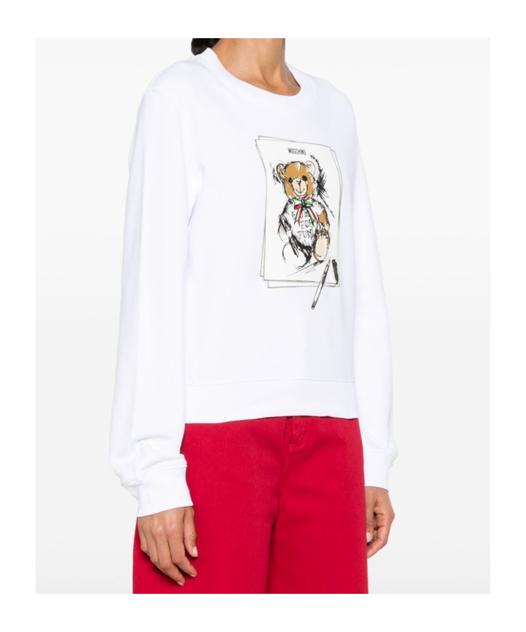 Moschino Teddy Bear-print Sweatshirt In White