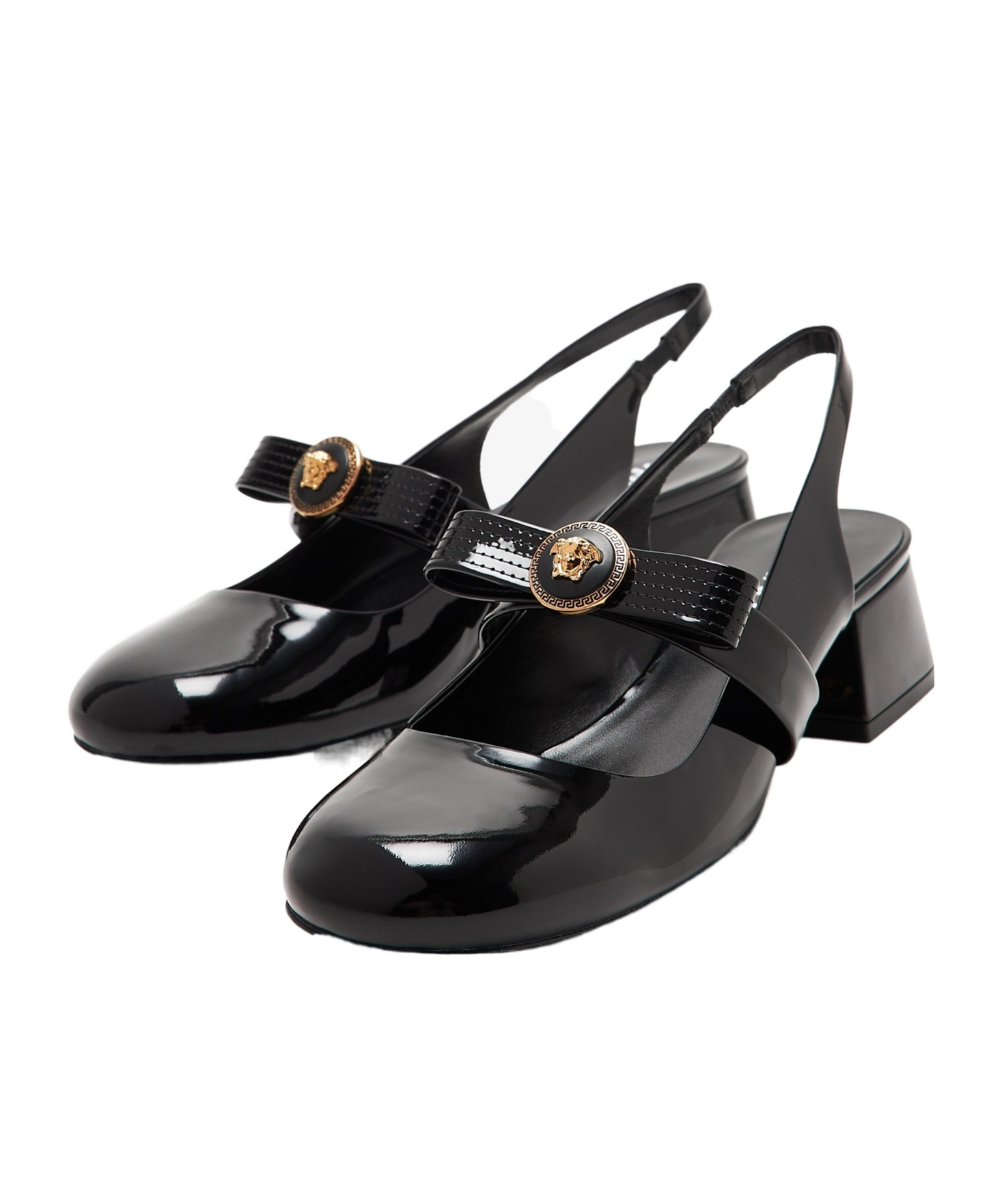 Versace Round-headed High-heeled Sandals In Black