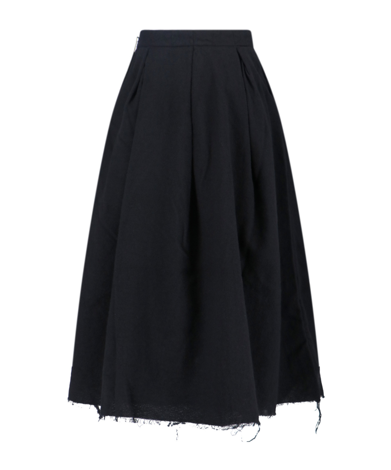 Uma Wang High-waist Black Skirt With Pleated Flare In Black