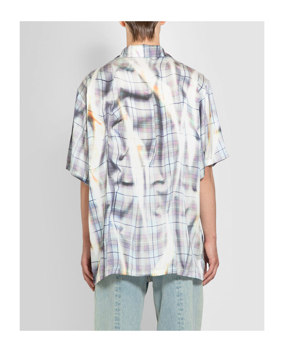 Y/project Check Print Oversized Shirt In White
