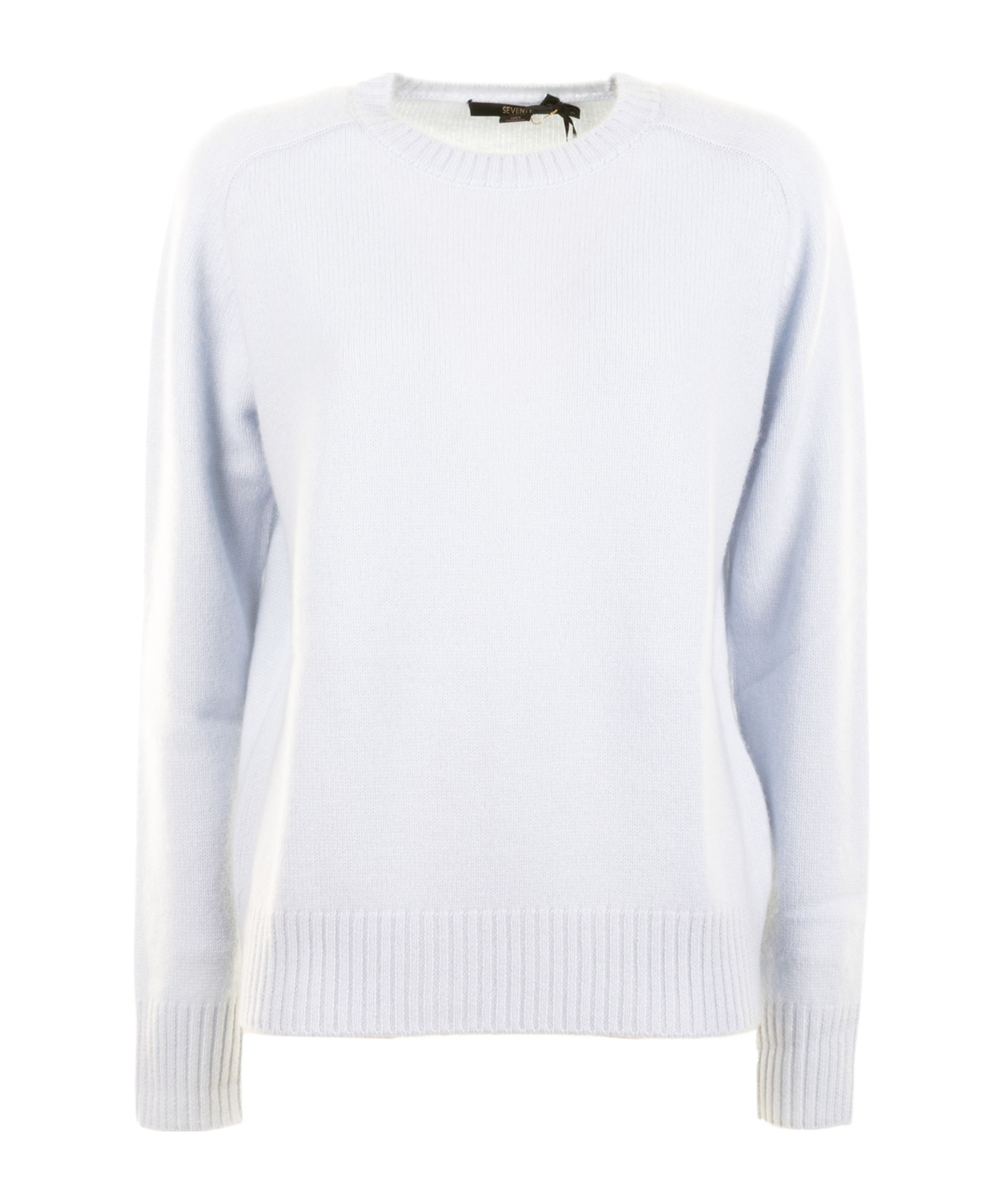 Seventy Crew-neck Ribbed-hem Sweater In White