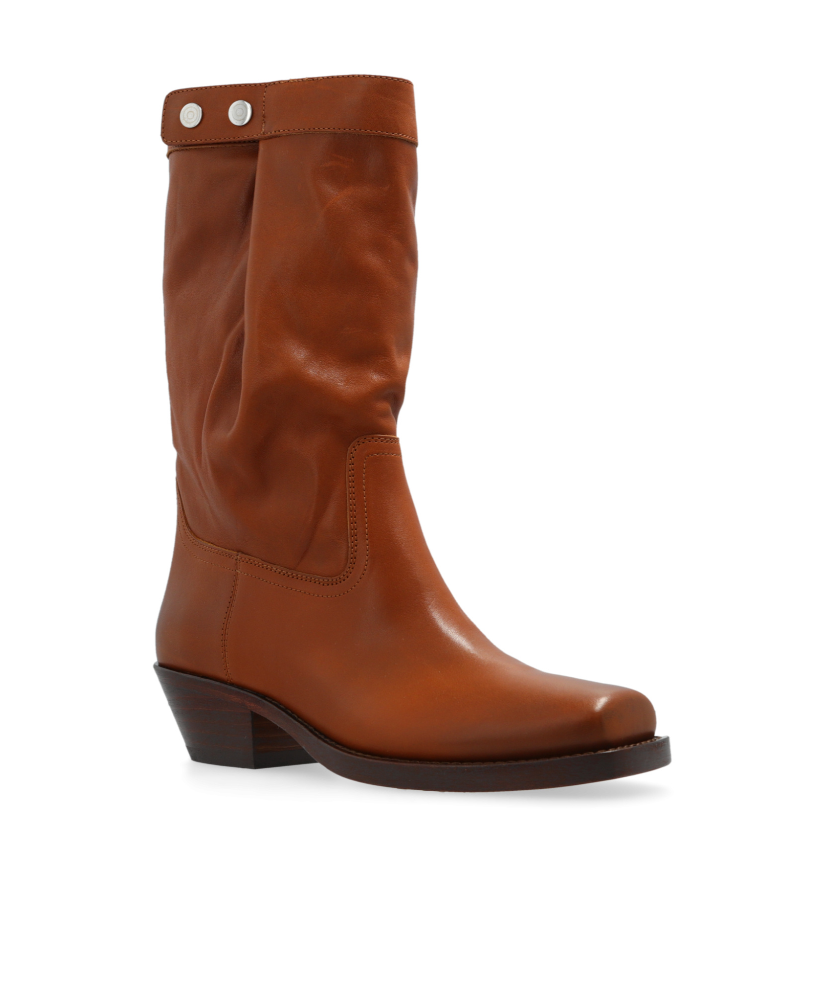 Isabel Marant Rivet Detail Short Boots In Brown
