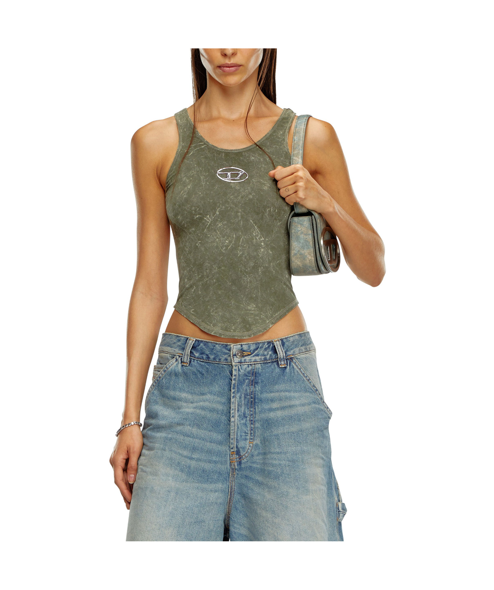 DIESEL T-AVENA DENIM TANK TOP