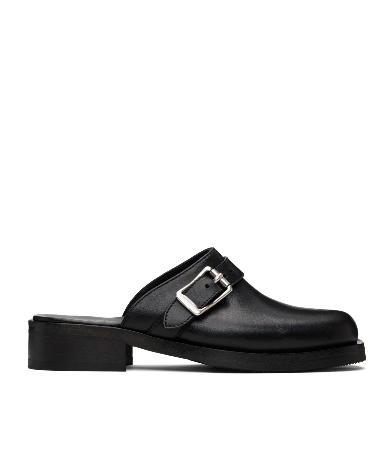 Our Legacy Camion Leather Mule With Buckle In Black