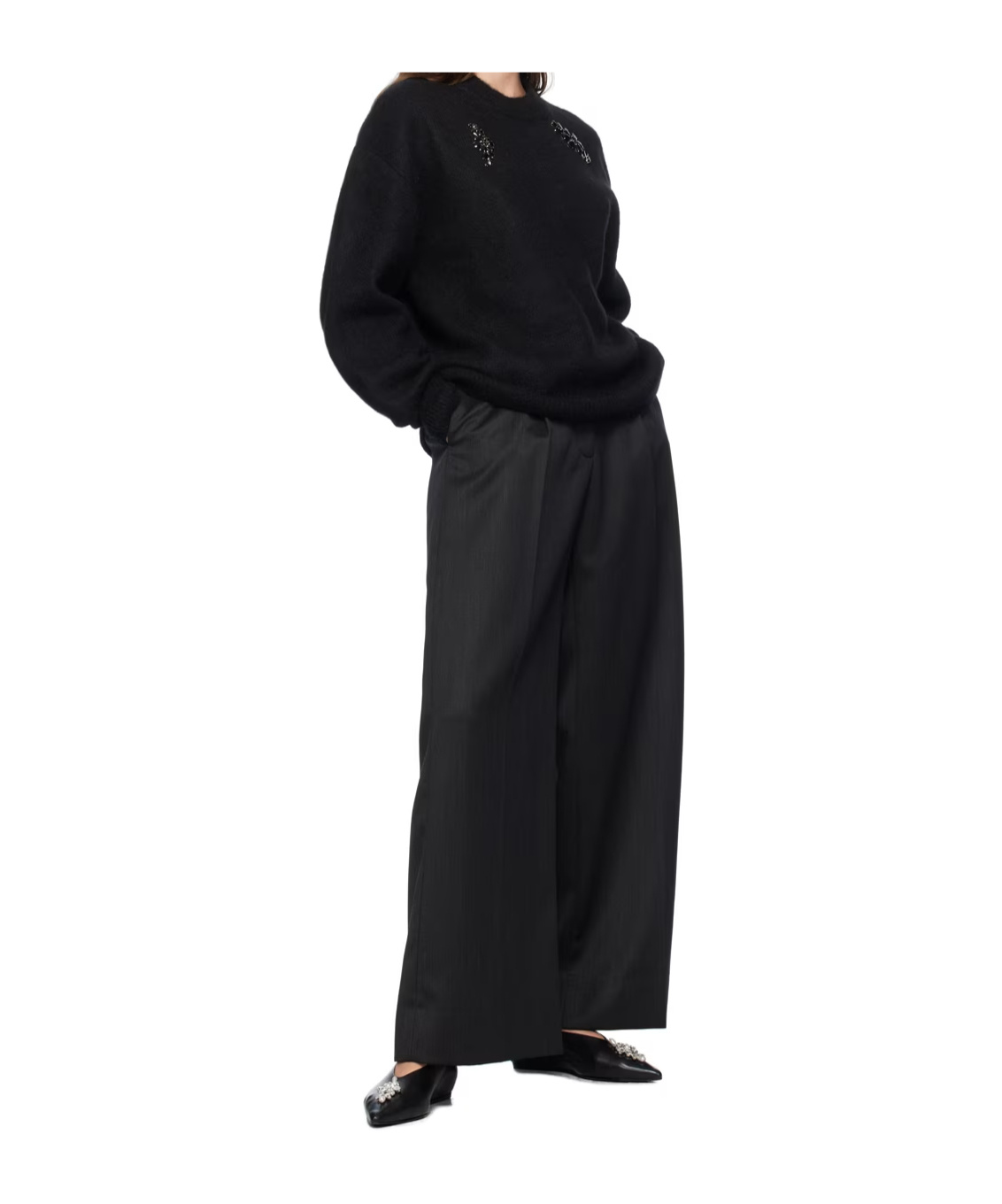 Simone Rocha Embellished Crystal Sweater In Black