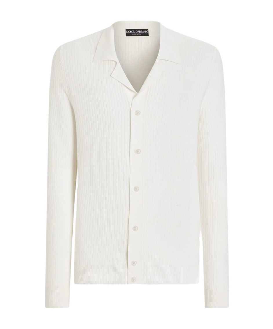 Dolce & Gabbana Ribbed Cardigan In White