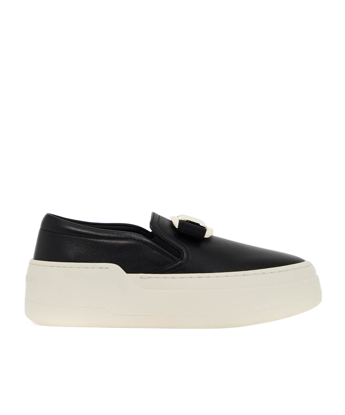 Ferragamo Women's New Vara Plate Slip-on Sneakers In White