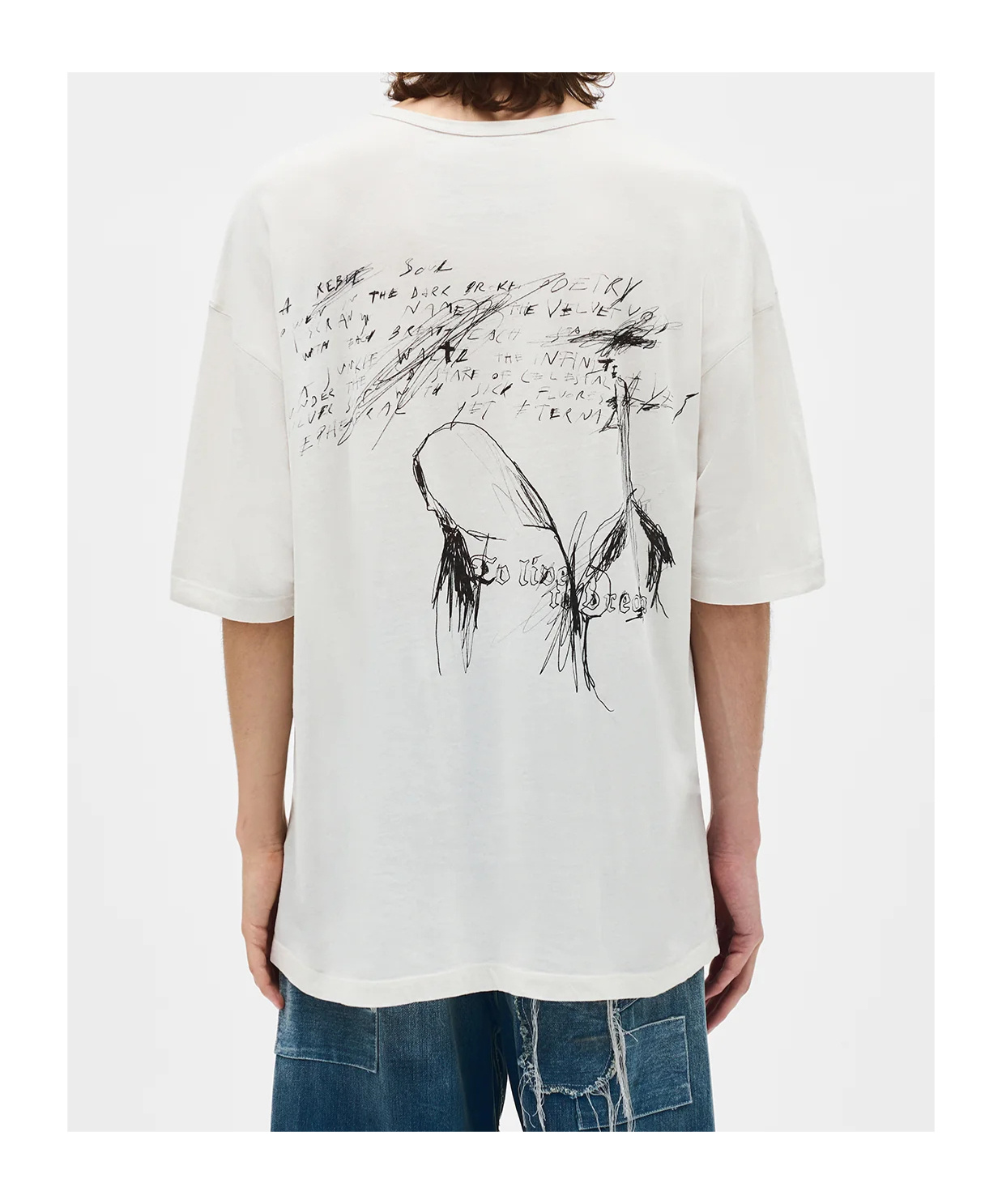 Ann Demeulemeester Dieter Sketchbook High-comfort T-shirt In White