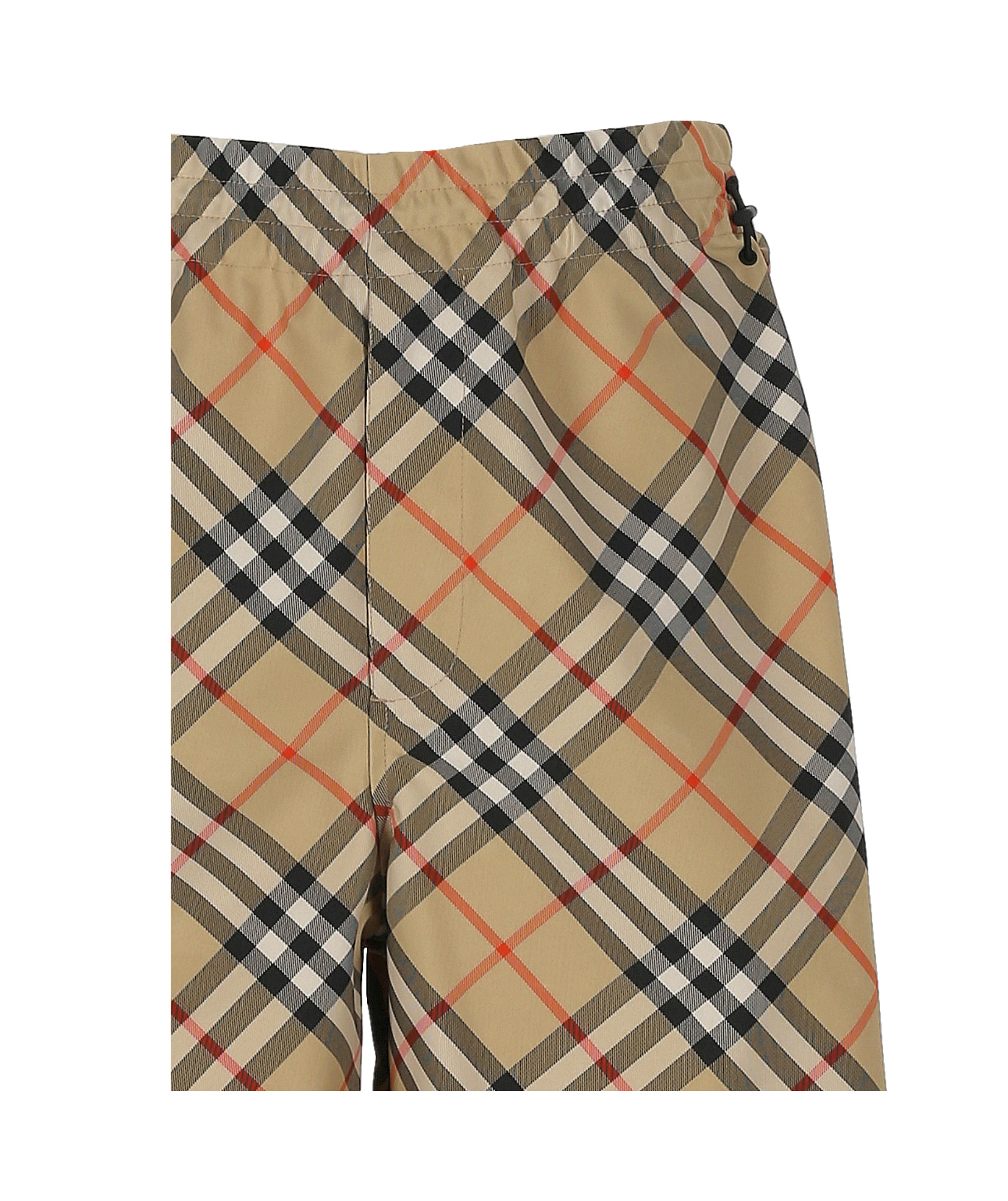 Burberry Beige Swim Trunks With Check Motif In Polyamide Man In Nude