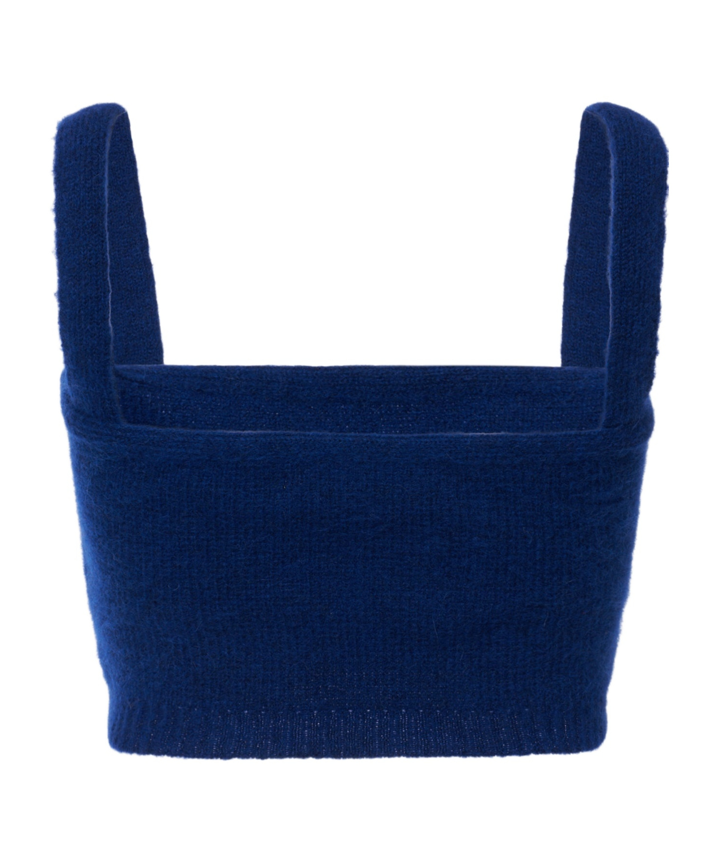Alessandra Rich Alpaca Blend Knit Bralette Top In Blue