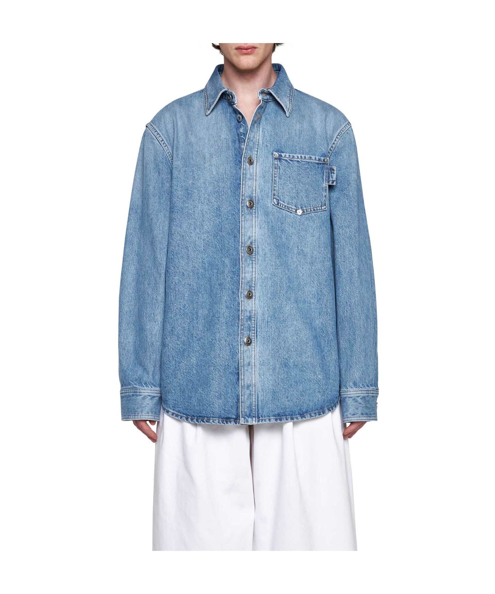 Bottega Veneta Denim Shirt In Blue