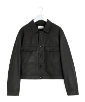 Lemaire Buttoned Trucker Jacket In Dark Chocolate