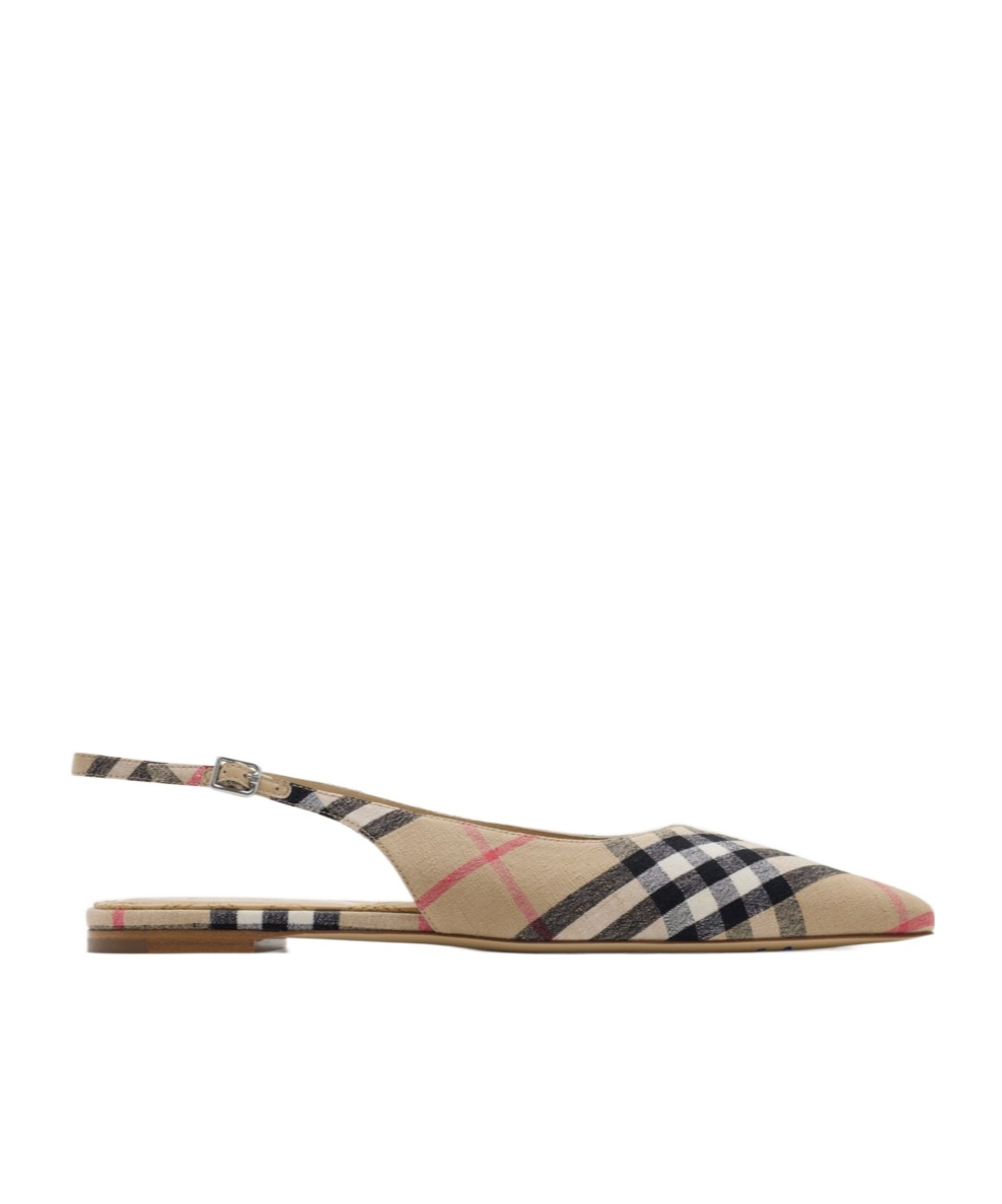 Burberry Check Birdie Slingback Ballerina Flats Women