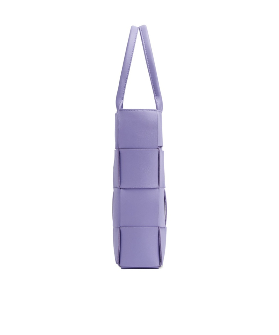 Bottega Veneta Mini Cassette Leather Tote Bag In Purple