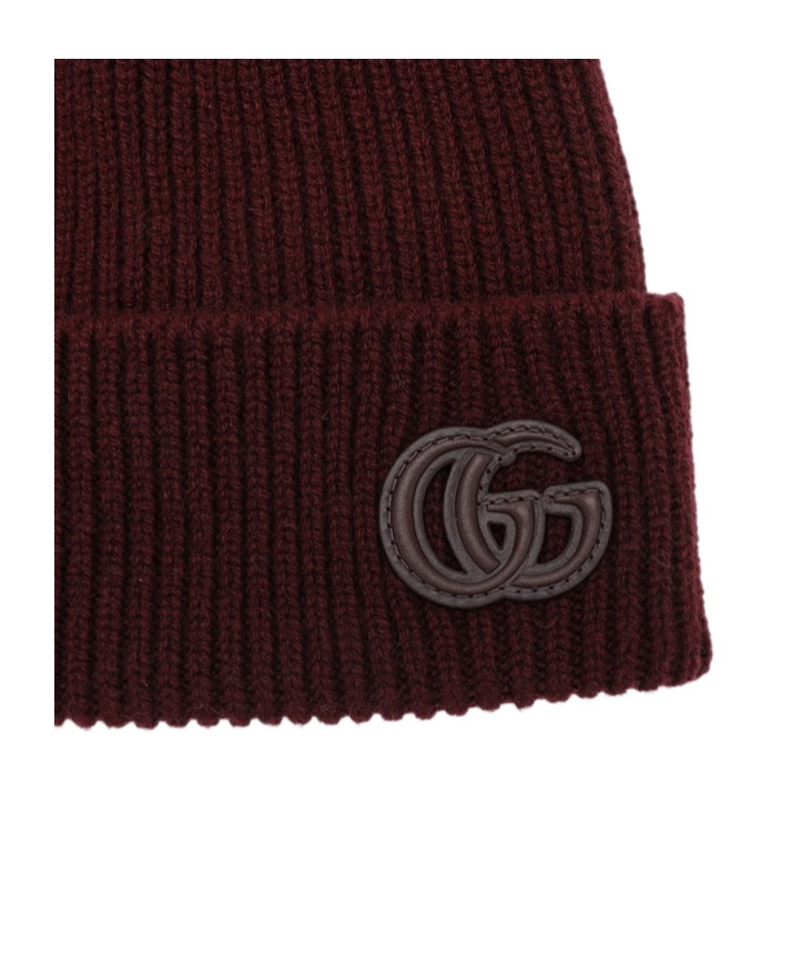 Gucci Bordeaux Cashmere Beanie In Red