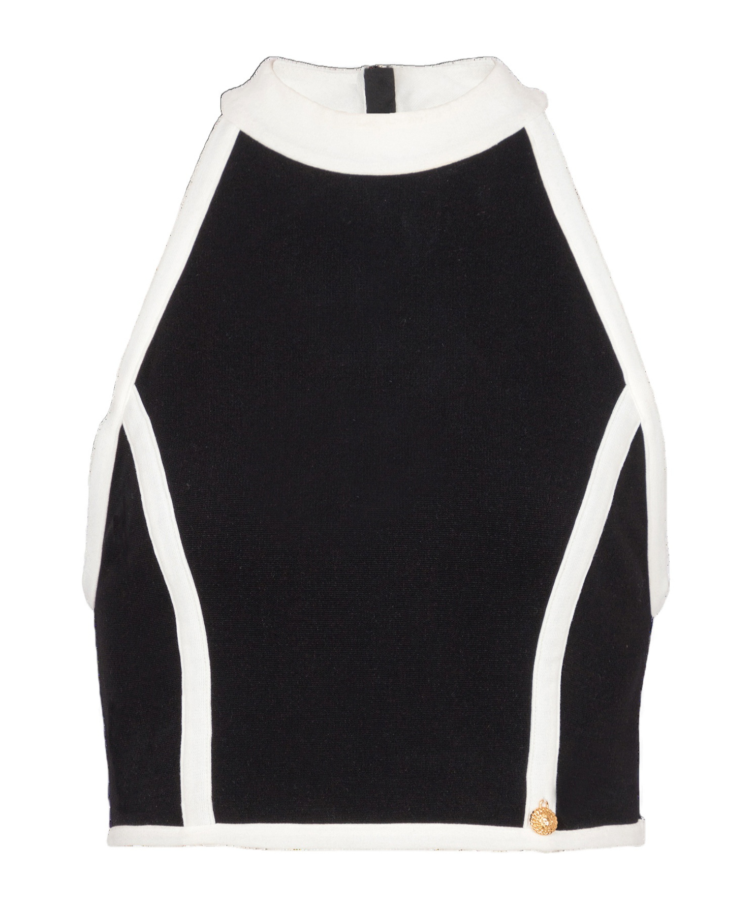 Shop Balmain Two-tone Top In Black