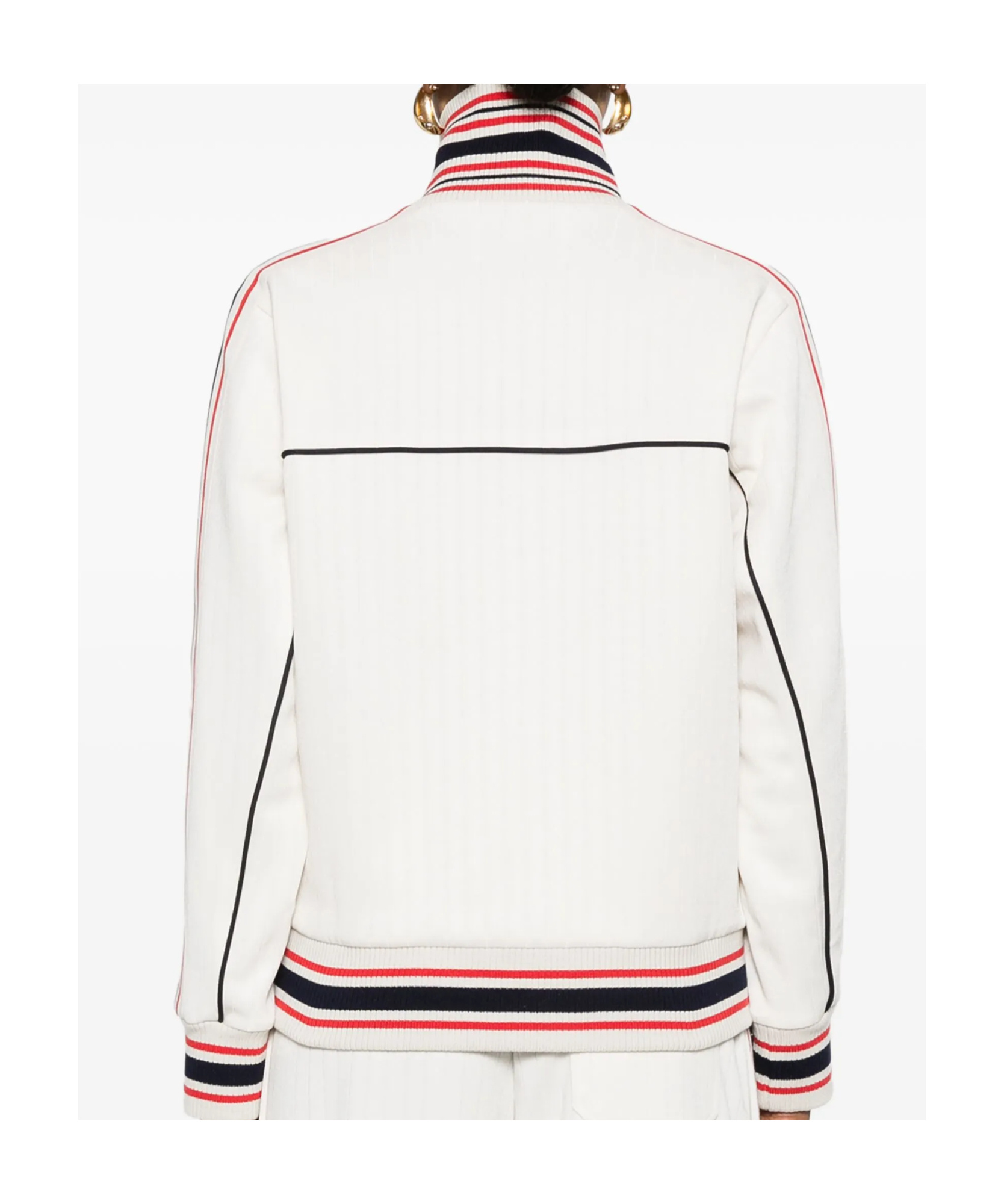 Golden Goose Track Sweatshirt With Contrasting Hem Edges In White