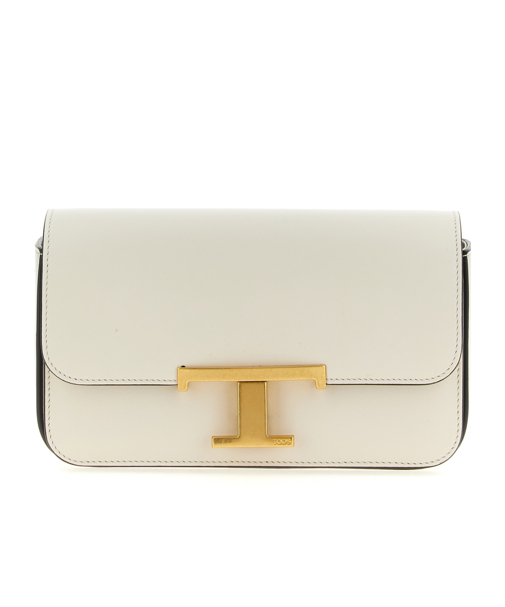 Tod's Micro Flap Leather Crossbody Bag In White