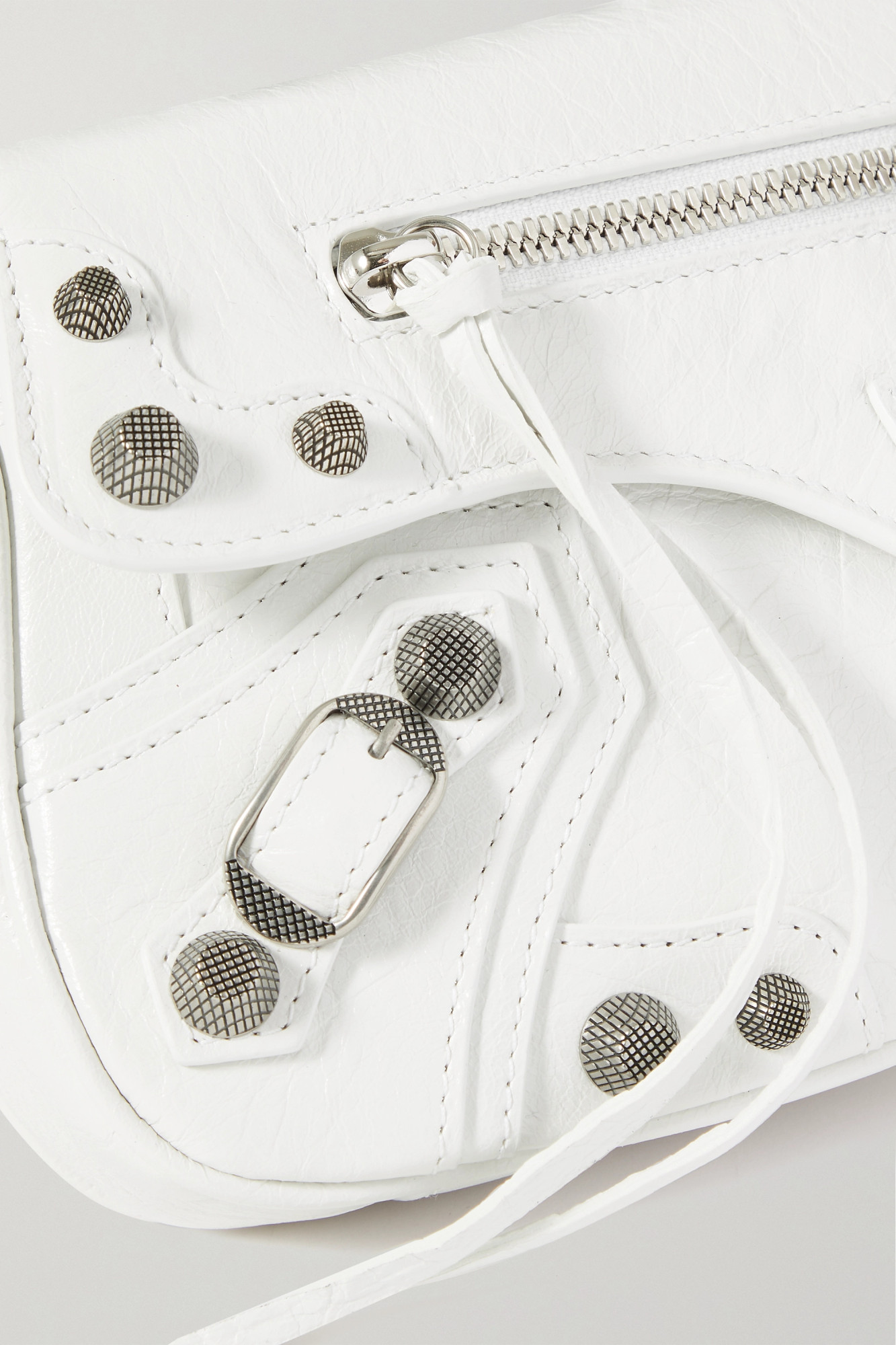 Balenciaga Extra Small Le Cagole Lambskin Leather Shoulder Bag In White