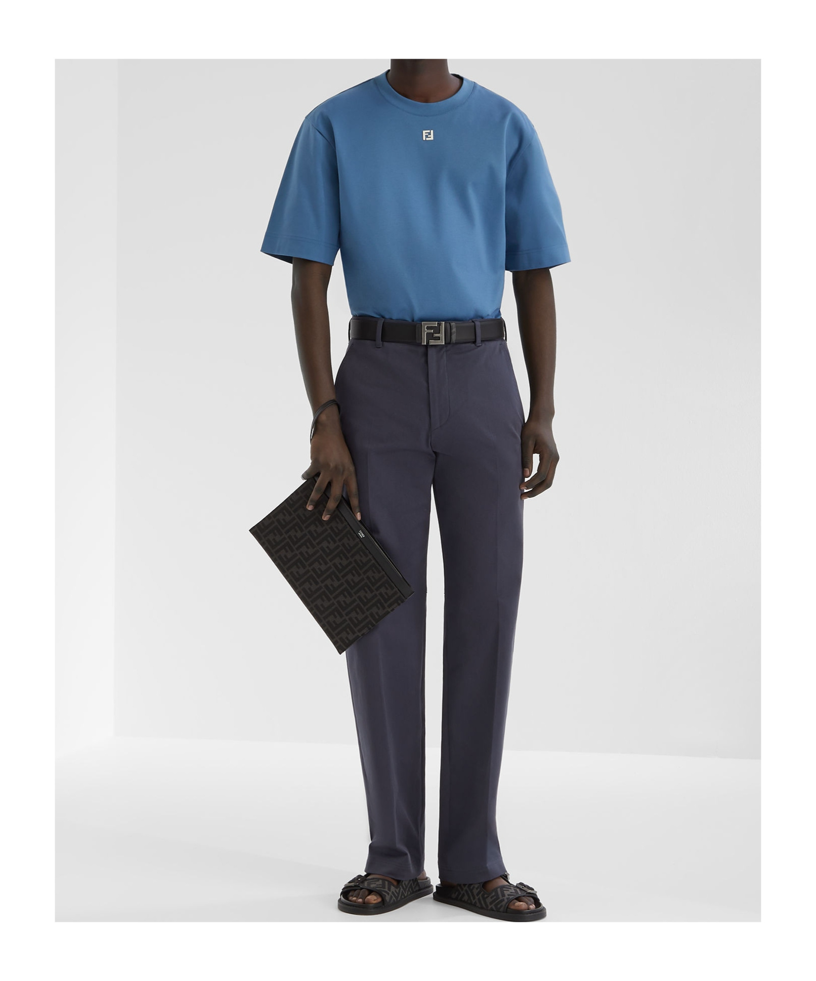 Fendi Trousers In Blue