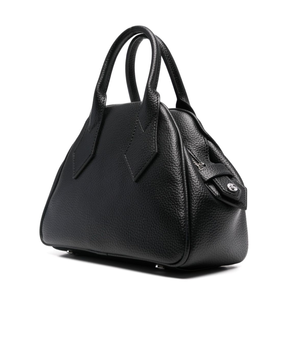 Vivienne Westwood Textured Pebbled Shoulder Bag With Adjustable Strap In Black