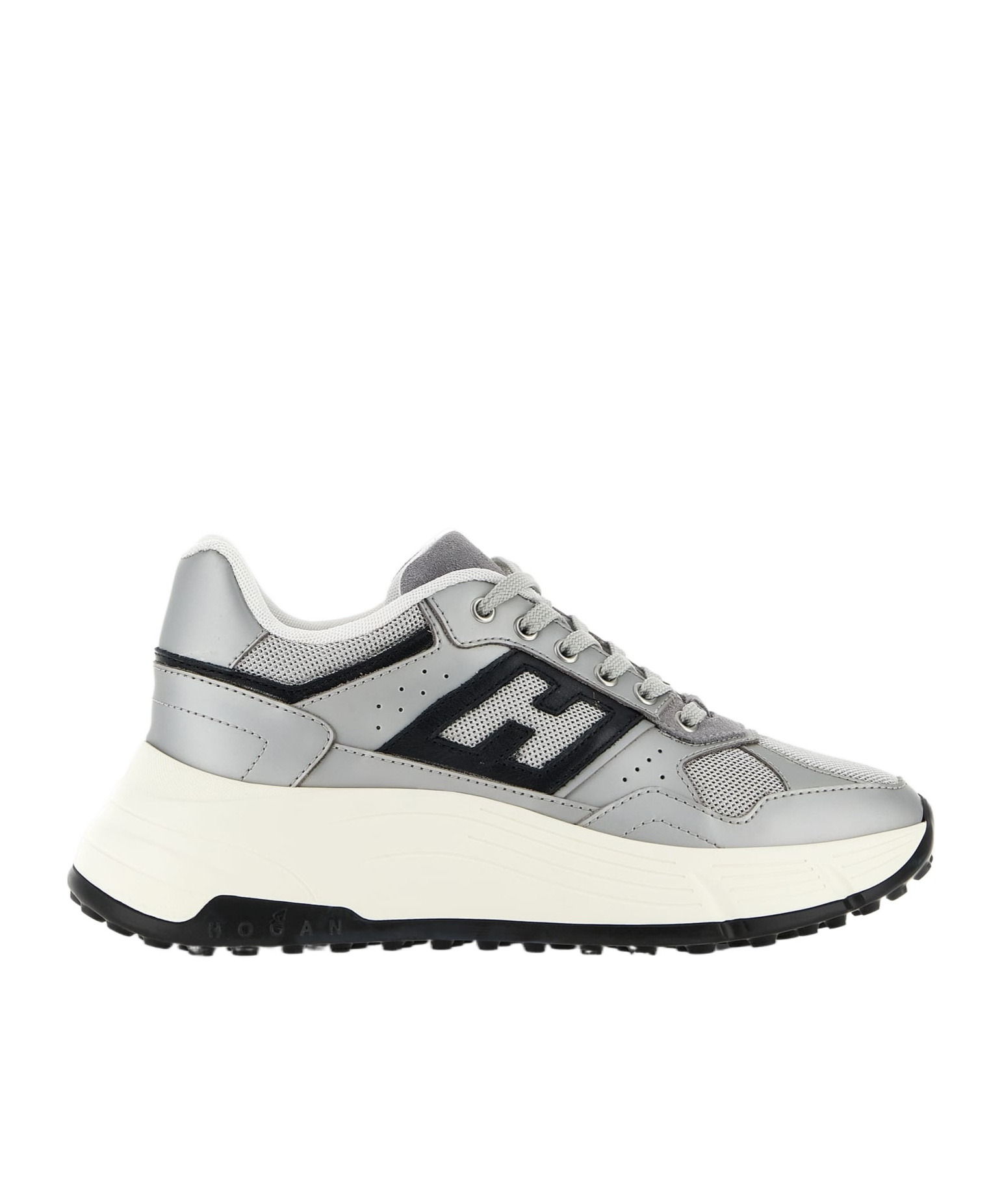 Hogan Side Logo Patch Platform Sneakers In White