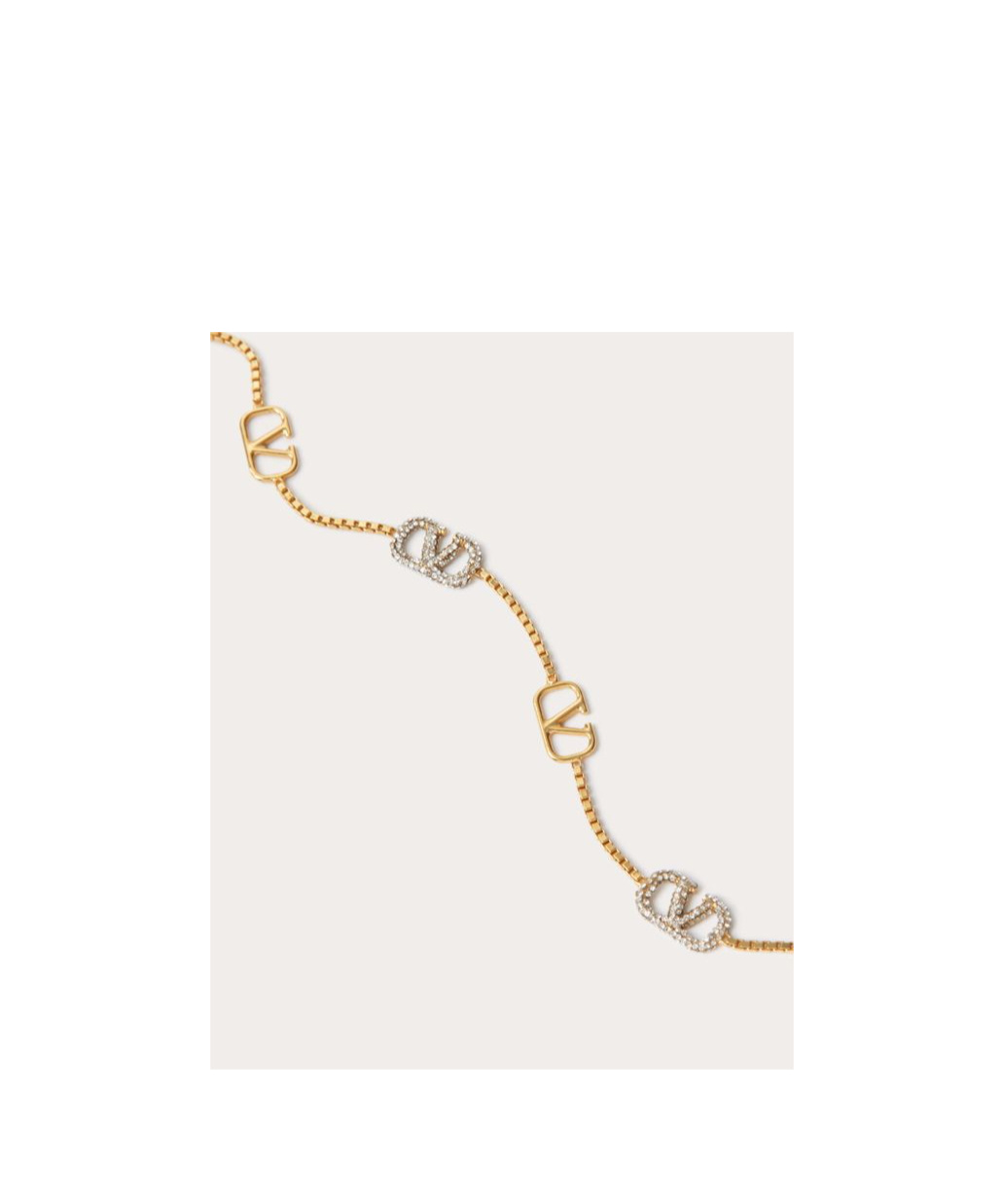 VALENTINO GARAVANI VLOGO SIGNATURE METAL AND SWAROVSKI CRYSTAL ANKLET