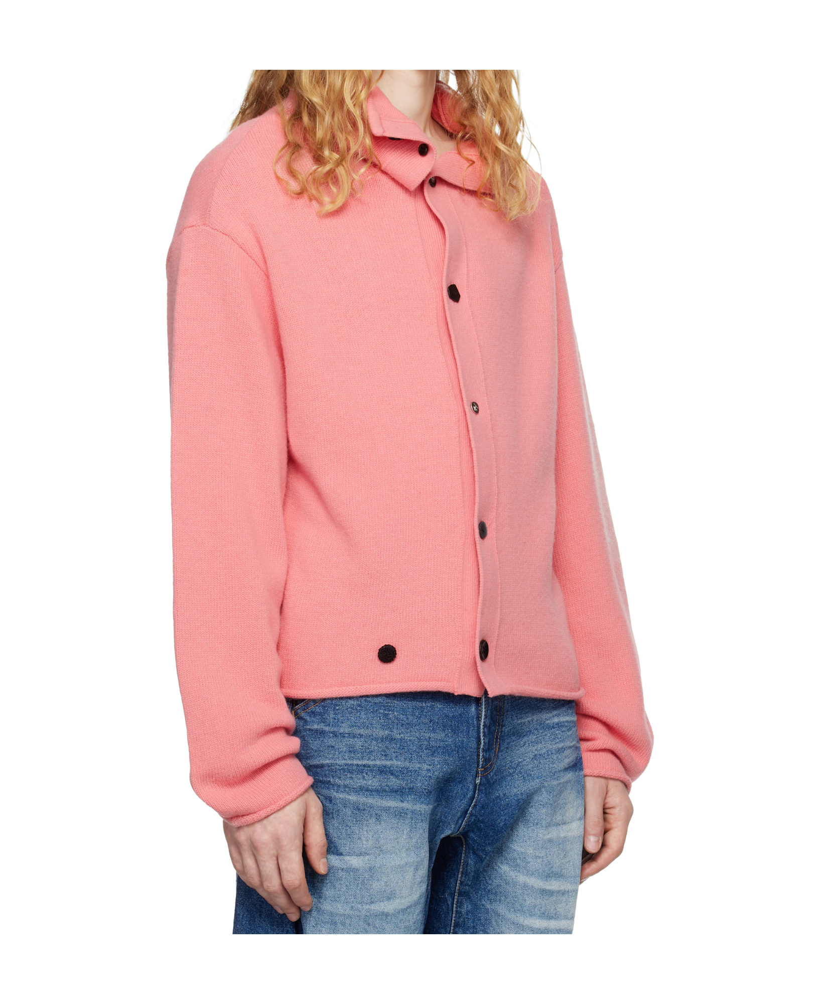 Ader Error Long-sleeved Cardigan In Pink