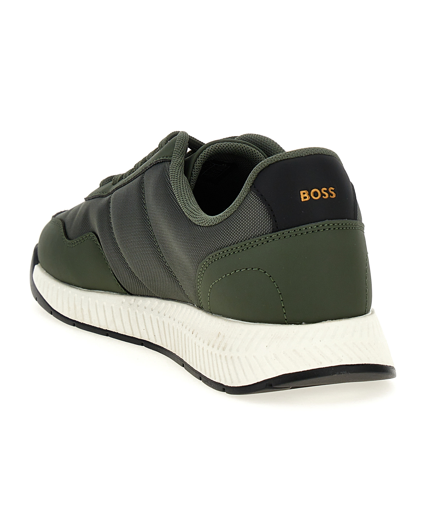 Hugo Boss Dark Green Low Top Sneakers In Black