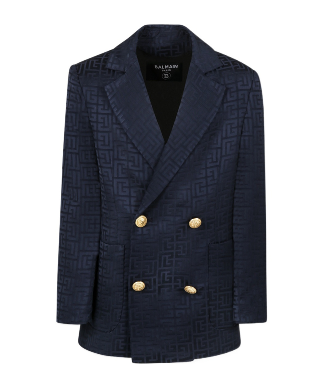 Balmain Long-sleeved Suit Coat In Black