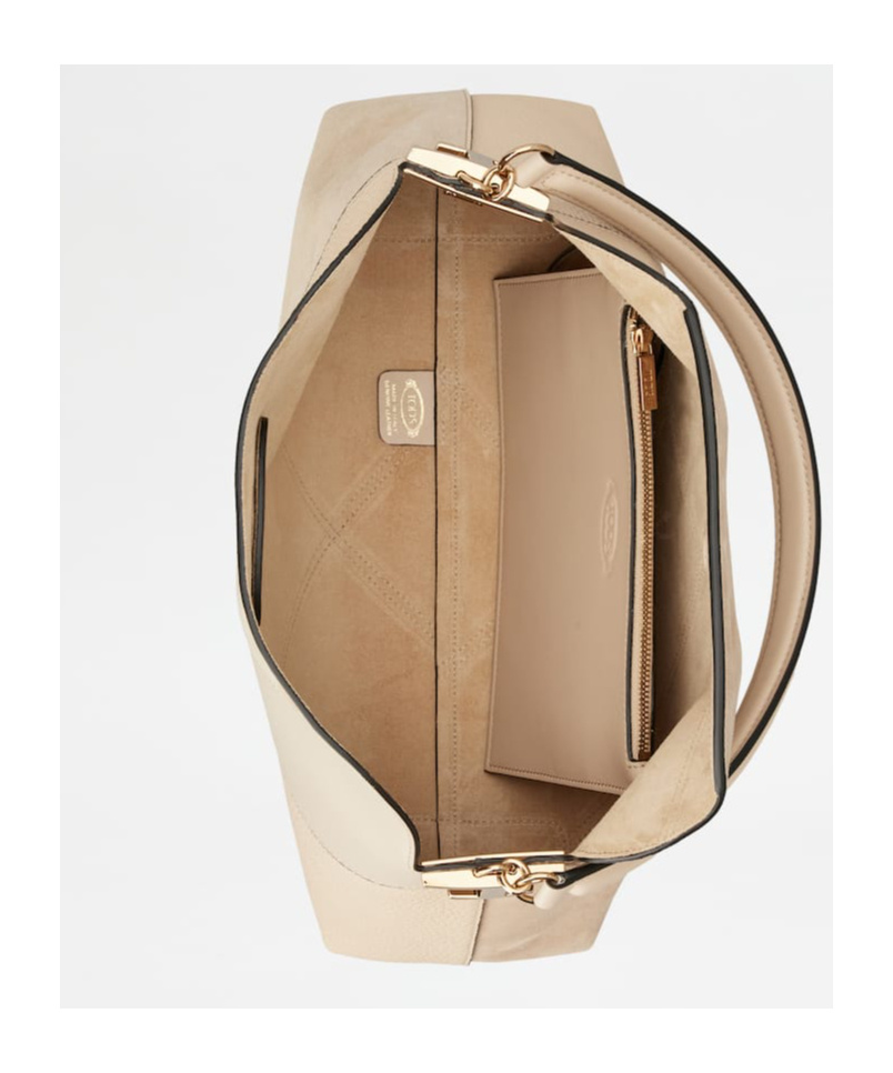Shop Tod's Top Handle Shoulder Bag In Nude