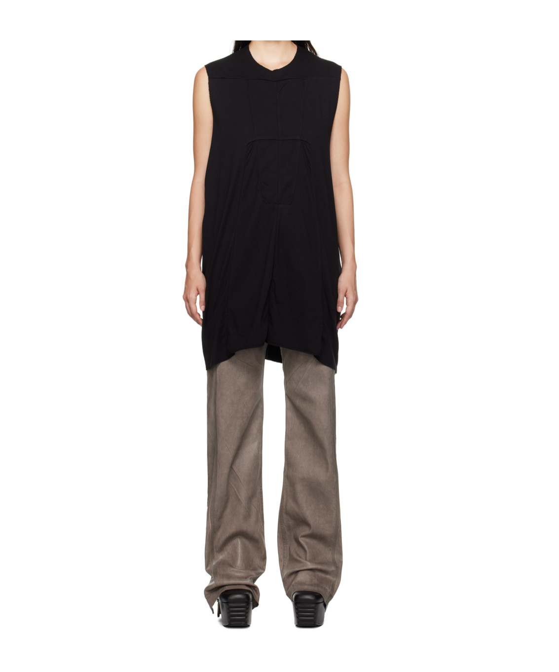 Rick Owens Drkshdw Black Luxor Sl Tank Top In Black