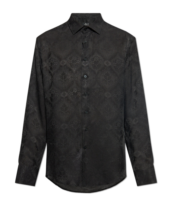 Etro Floral Jacquard Roma Shirt In Black