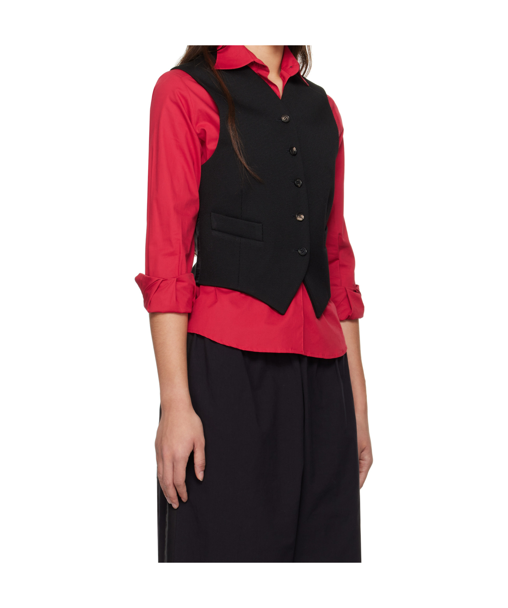 Bode Black Riding Twill Waistcoat In Black