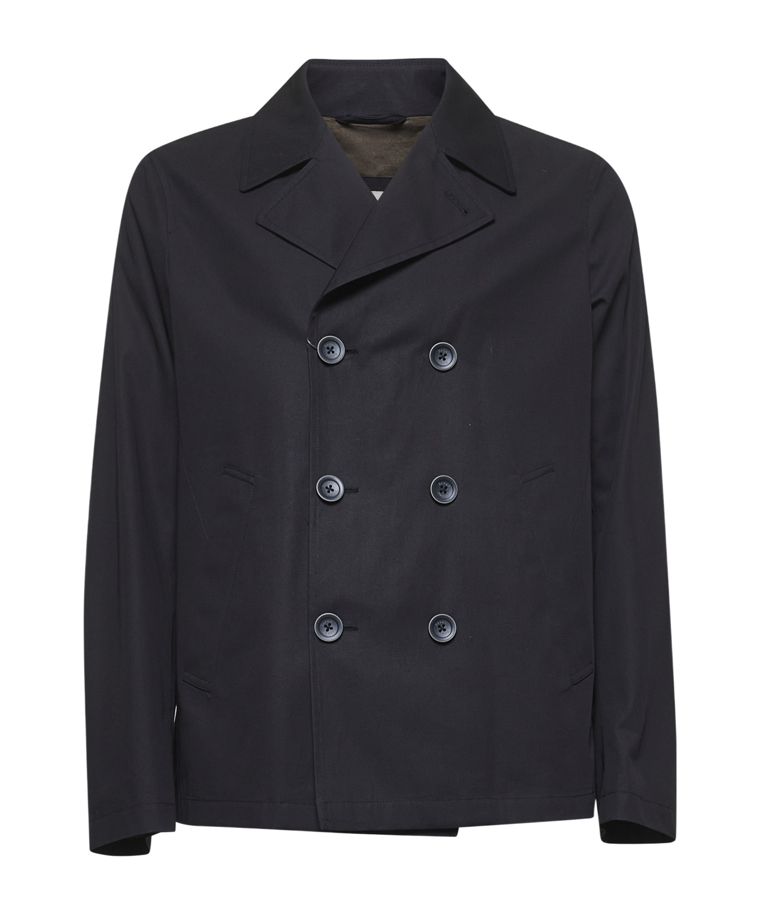 Herno Navy Blue Cotton Trench Coat In Blue