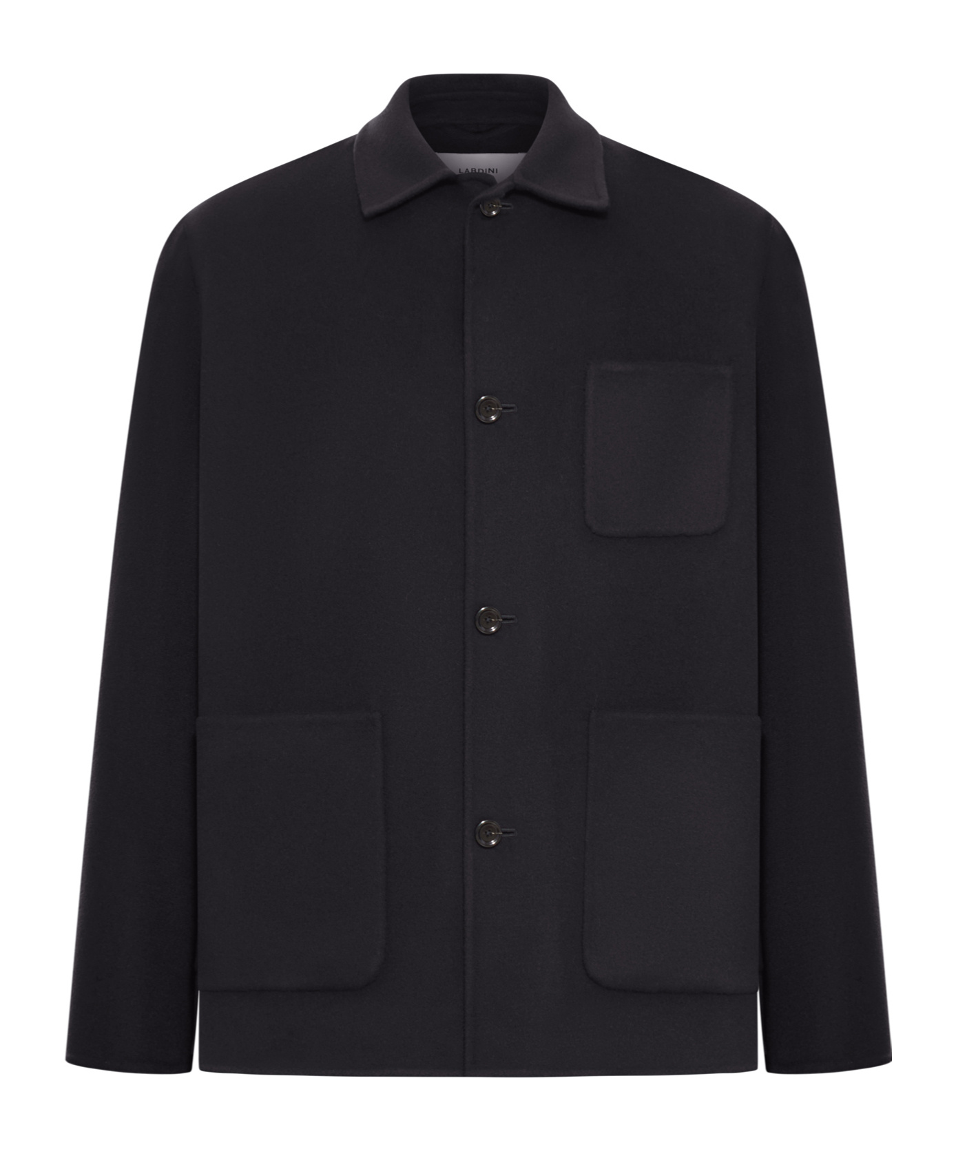 Lardini Virgin Wool Overshirt In Black